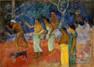 Paul Gauguin Painting - Escenas de la vida tahitiana Postimpresionismo Primitivismo Paul Gauguin